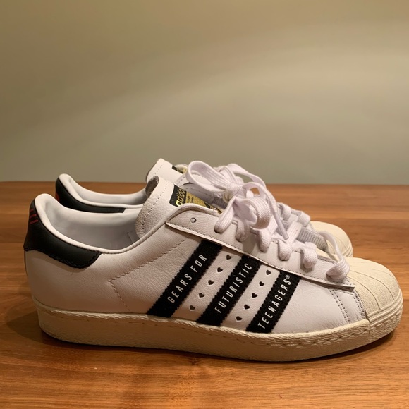 Adidas x Human Made 'Gears For Futuristic Teenagers White Black' Mens Size 7 - Picture 2 of 5